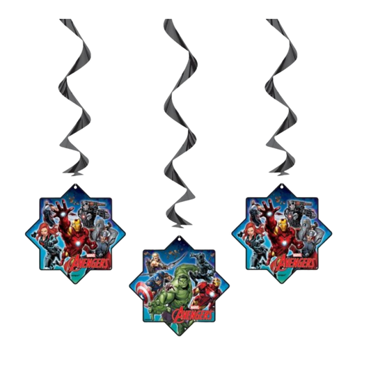 Avengers Hanging Swirl Decorations 26" 3ct