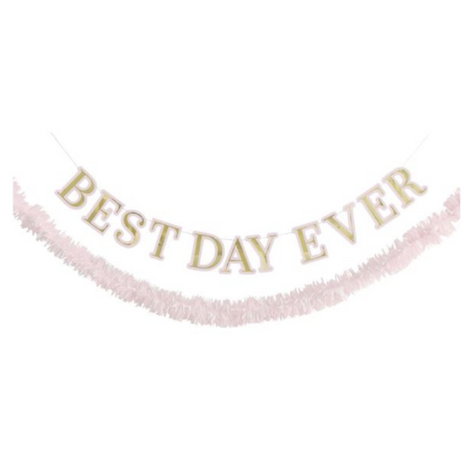Gold Foil "Best Day Ever" Fringe Garland & Banner Kit 6 ft