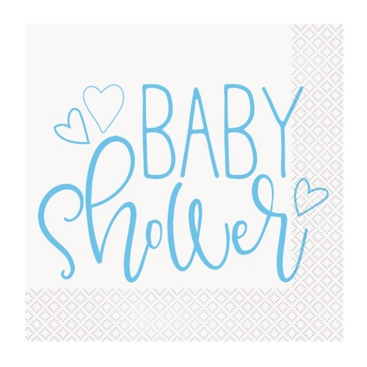 Blue Baby Shower Luncheon Napkins 16Count
