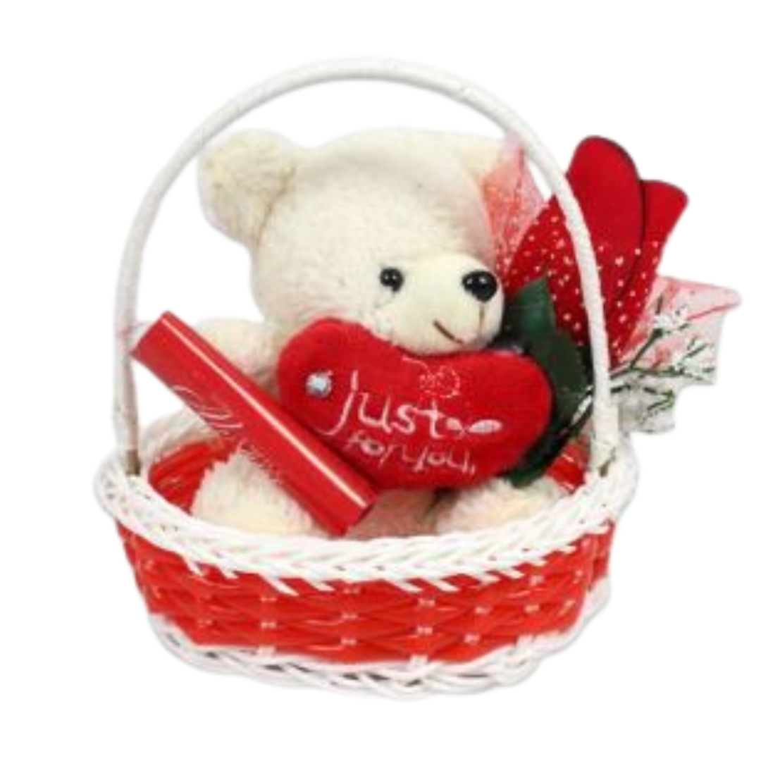 Valentines Day Bear Basket