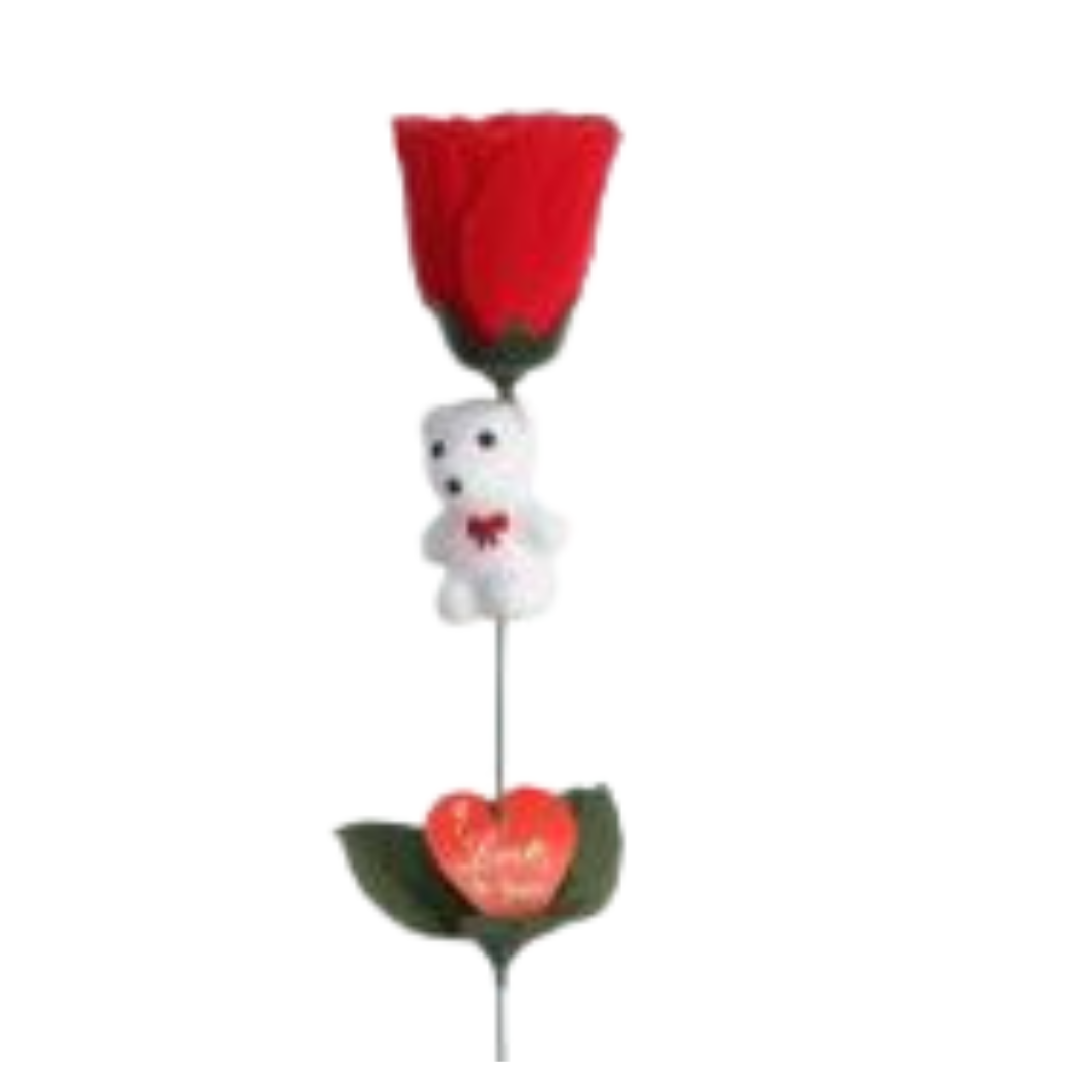 Valentines Day Bear Rose