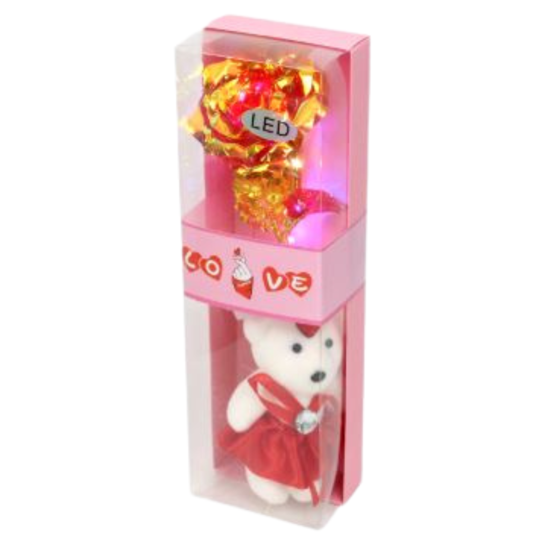 Valentines Day Gold Rose Bear