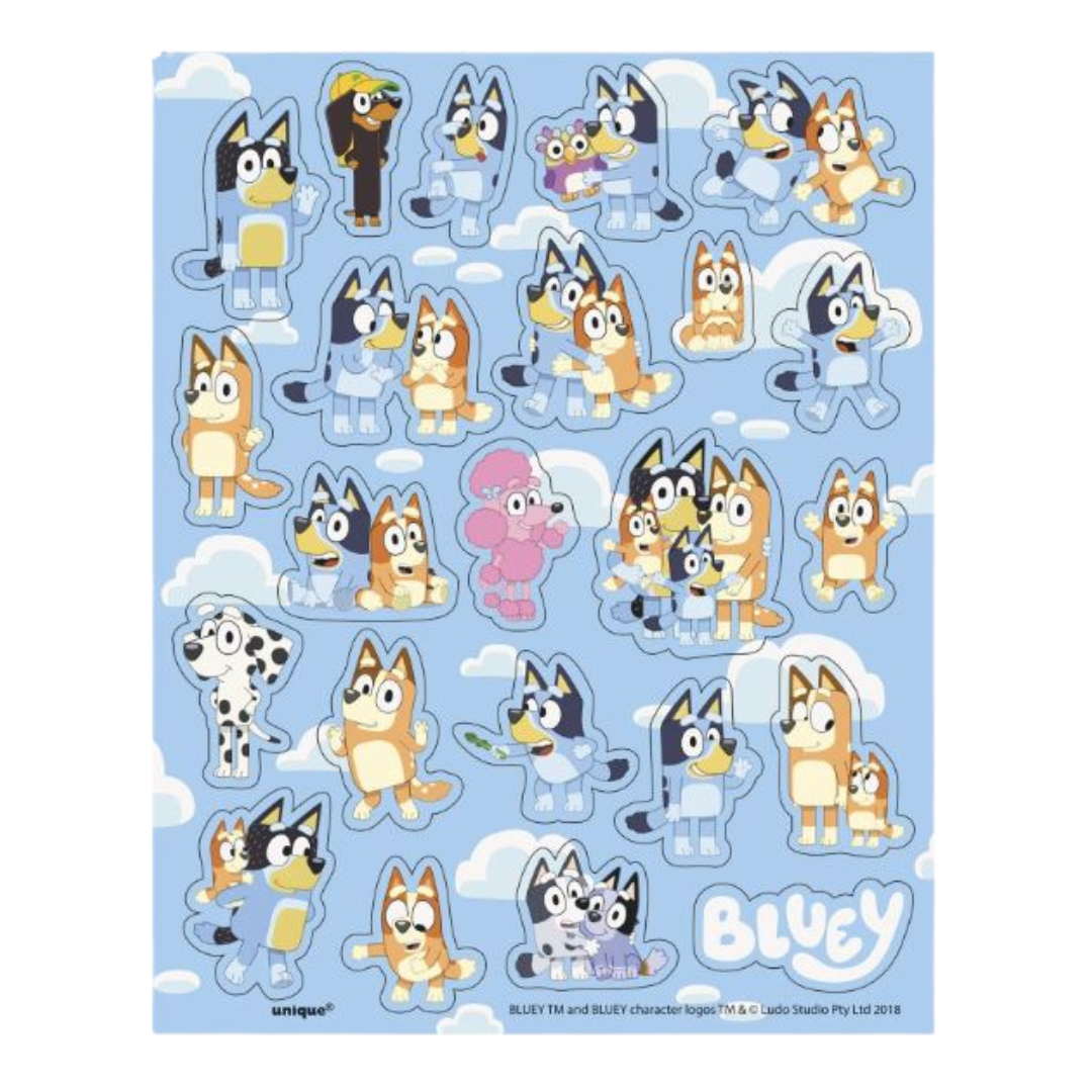 Bluey Sticker Sheet Favors 4ct