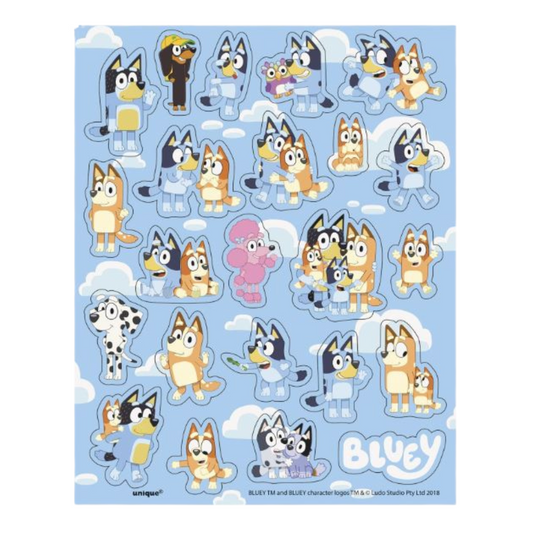 Bluey Sticker Sheet Favors 4ct