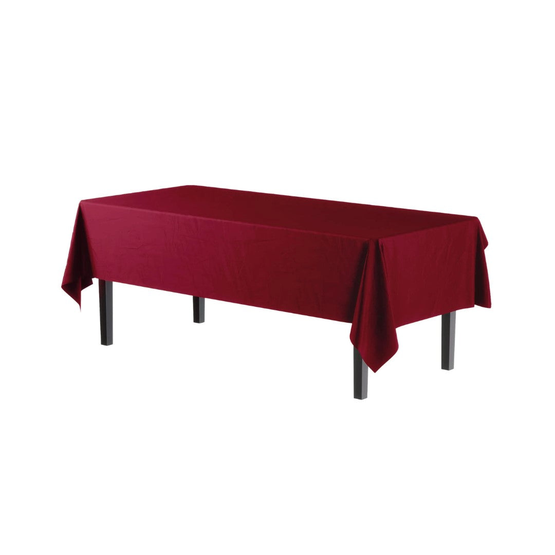 Rectangular Burgundy Plastic Table Cover