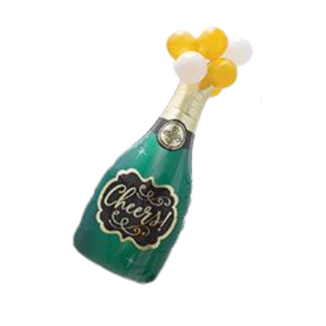 LRG SHP CHAMPAGNE BOTTLE LATEX-ACCENTED 47"