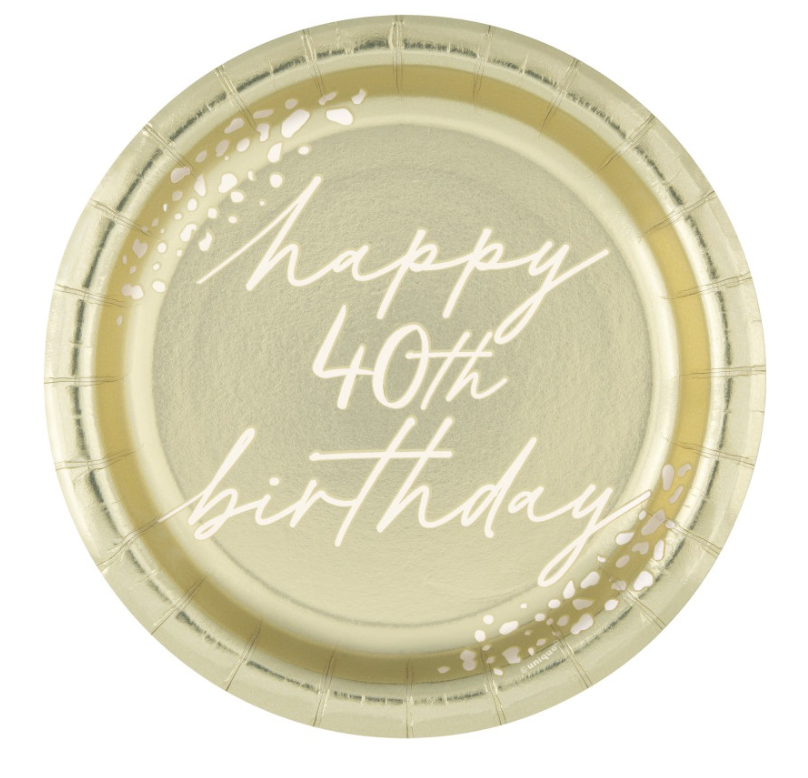 Happy 40th Birthday Cake Plates