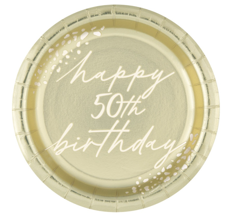 Happy 50th Birthday Cake Plates
