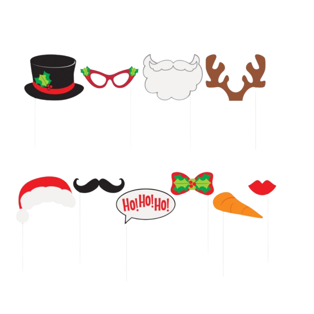 Ho Ho Ho Christmas Photo Booth Props 10ct