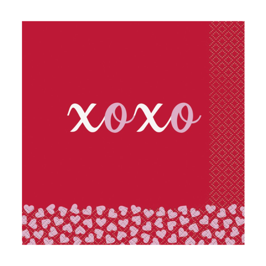 XOXO Valentine's Day "XOXO" Luncheon Napkins 16ct