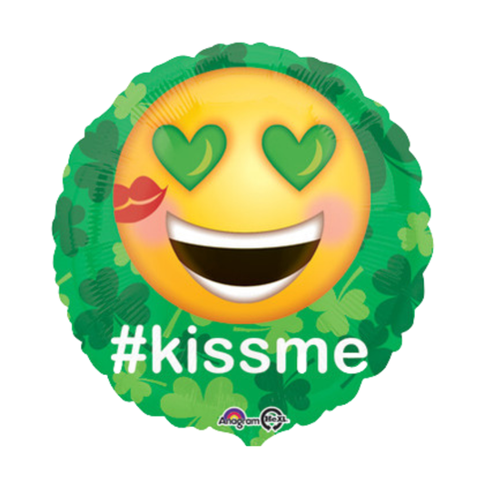 18"A St. Patrick's Day Kiss Me Shamrock Emoticon