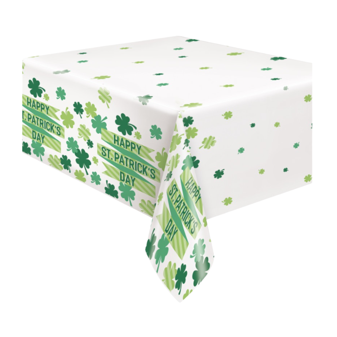 Lucky Clover Rectangular Plastic Table Cover 54" x 84"