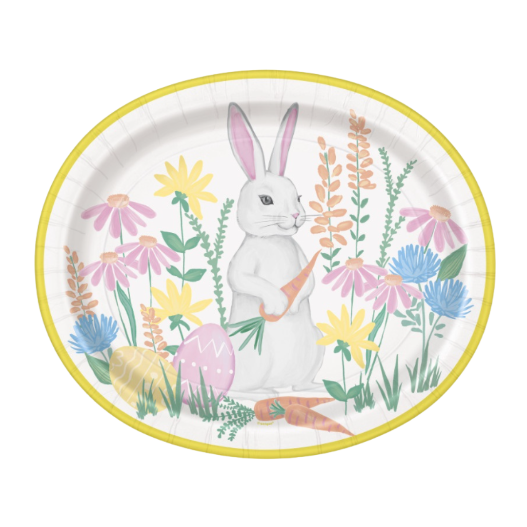 Flowery Easter Oval 12" Plates 8ct