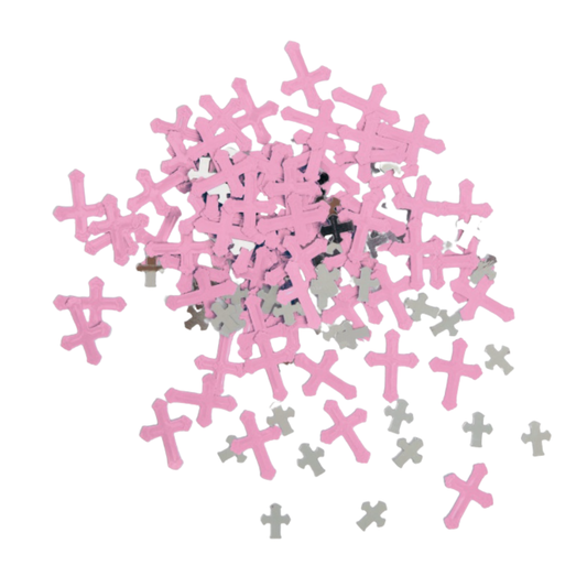 Pink Radiant Cross Communion Foil Confetti .5oz