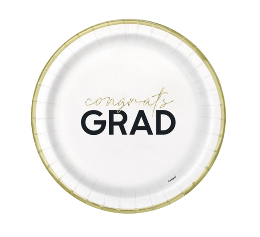 Party Grad "Congrats Grad" Round 9" Dinner Plates  8ct