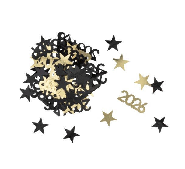 Black & Gold "2026" Foil Confetti