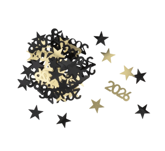 Black & Gold "2026" Foil Confetti
