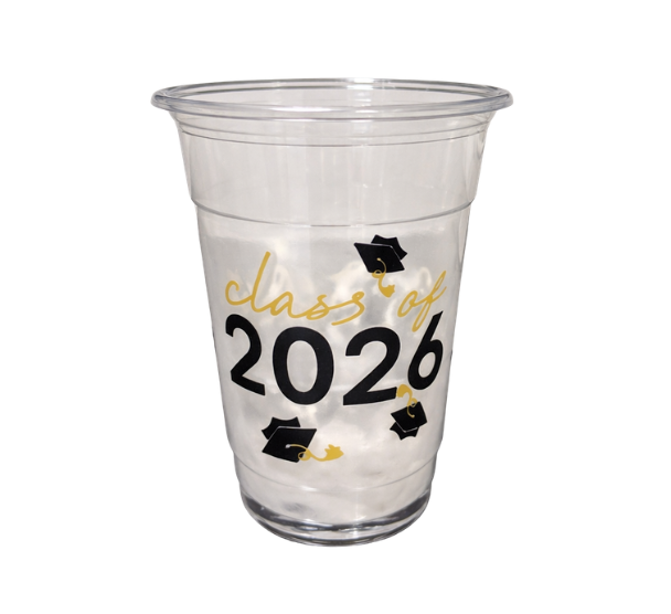 Party Grad "Class of 2026" Clear 16oz Plastic Party Cups  8ct