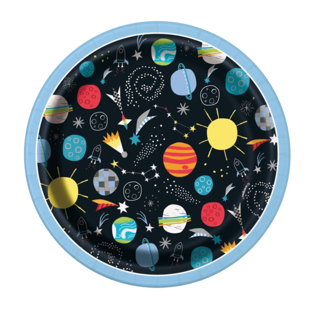 Outer Space Round 7" Dessert Plates 8ct