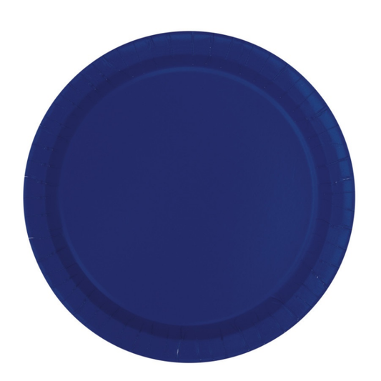 7" Navy Blue Plates