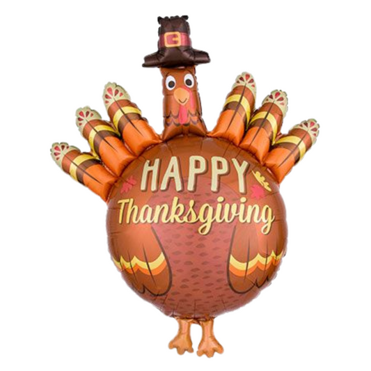 38" HAPPY THANKSGIVING PILGRIM TURKEY