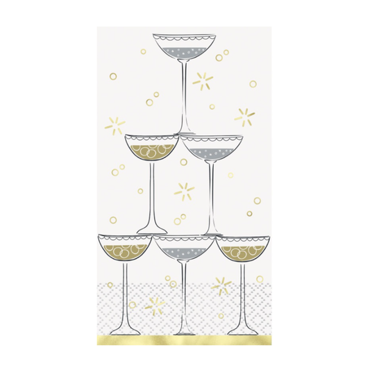 Toast to New Years Guest Towels 16ct - Foil Stamping
