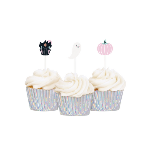Pastel Hauntings Cupcake Decoration Kit with Iridescent Cupcake Liners  24pc