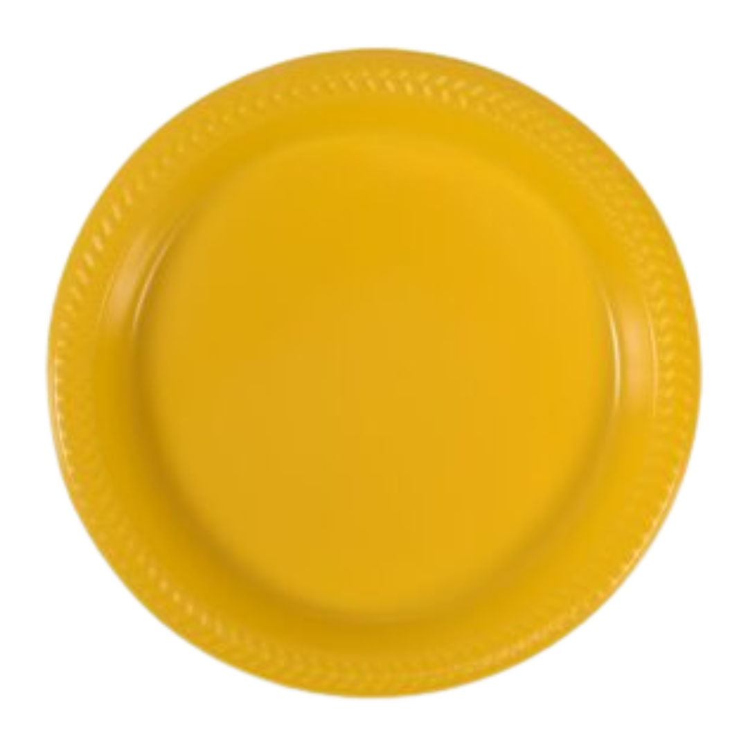 20ct Yellow Plastic Plates