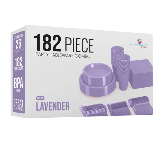 182pc Lavender Tableware Combo