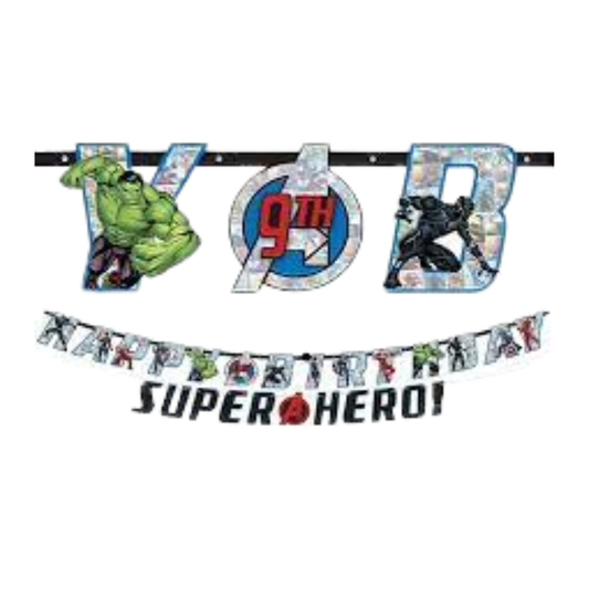 Avengers Birthday Customizable Banner