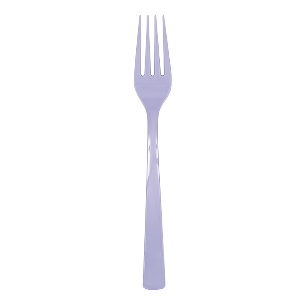 Lavender Solid Plastic Forks 18ct