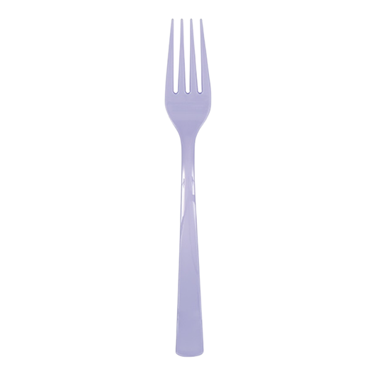 Lavender Solid Plastic Forks 18ct
