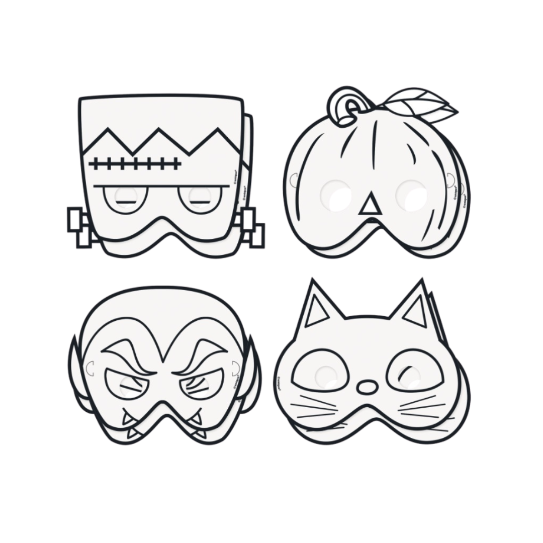 Color Your Own Halloween Paper Masks 8ct