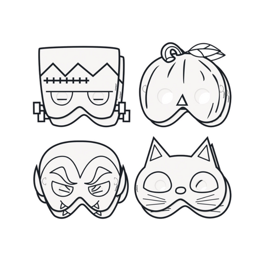 Color Your Own Halloween Paper Masks 8ct