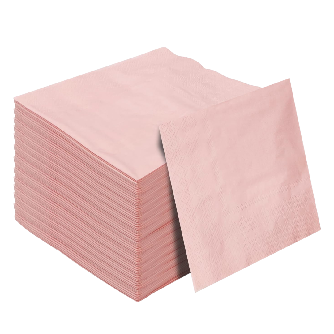 50ct Pink Beverage Napkins