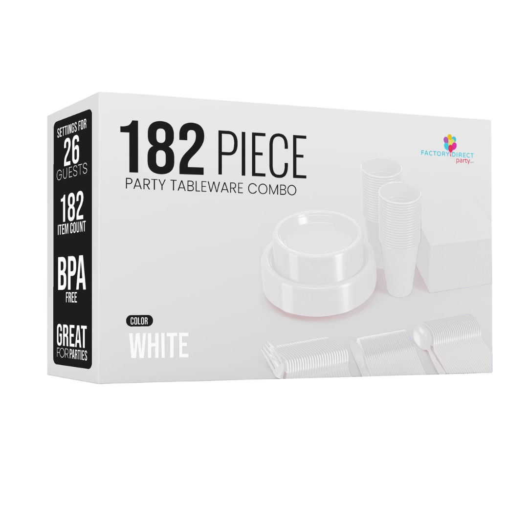 182pc White Tableware Combo