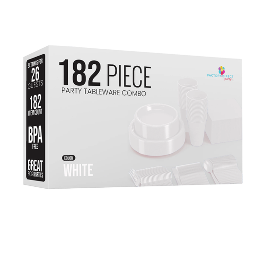 182pc White Tableware Combo