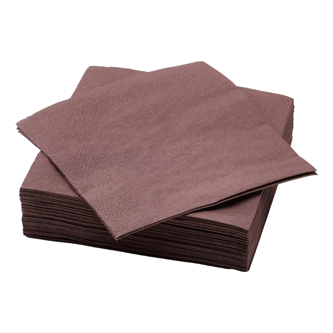 50ct Brown Beverage Paper Napkins