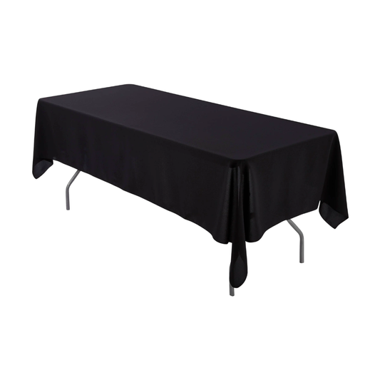54" Black Plastic Rectangle Table Cover