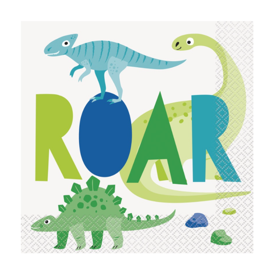 Blue & Green Dinosaur Luncheon Napkins 16ct