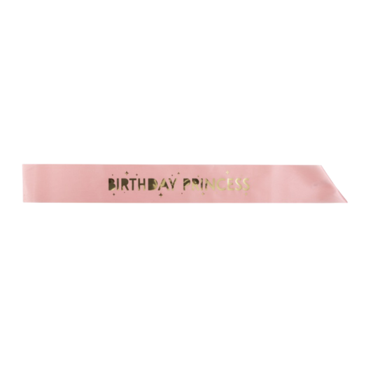 Pink & Gold Disney "Birthday Princess" Party Sash
