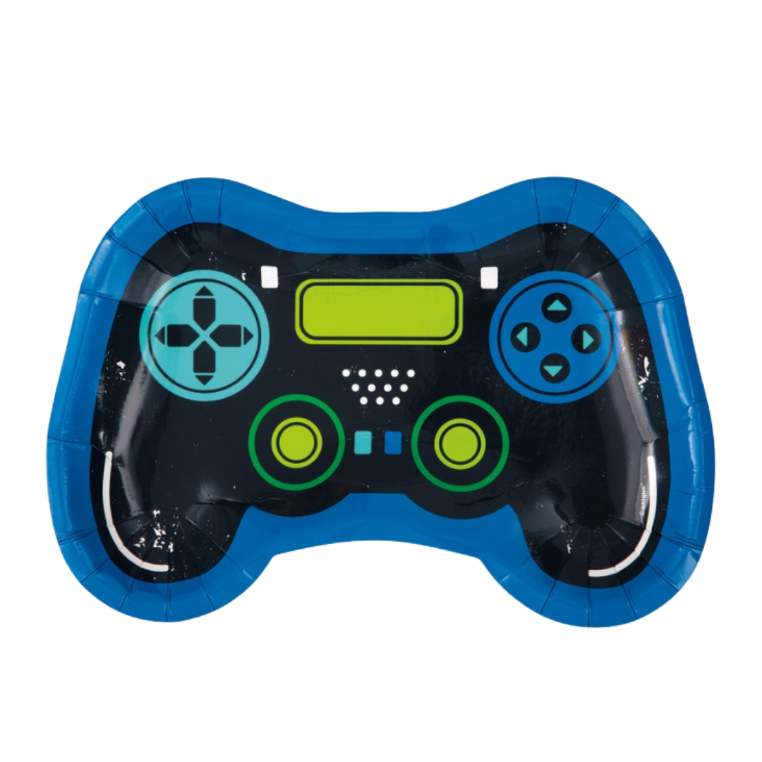 Gamer Birthday Controller Shaped 9.25" Plates 8ct
