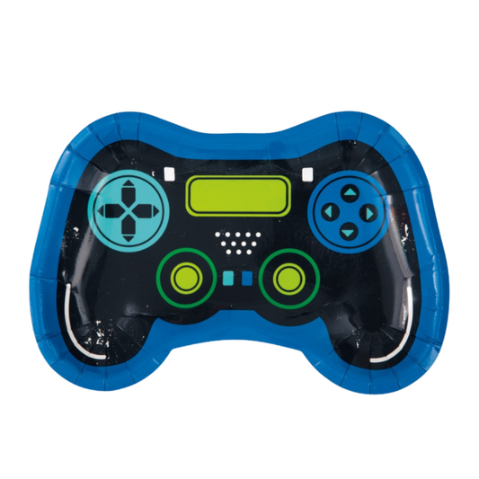 Gamer Birthday Controller Shaped 9.25" Plates 8ct