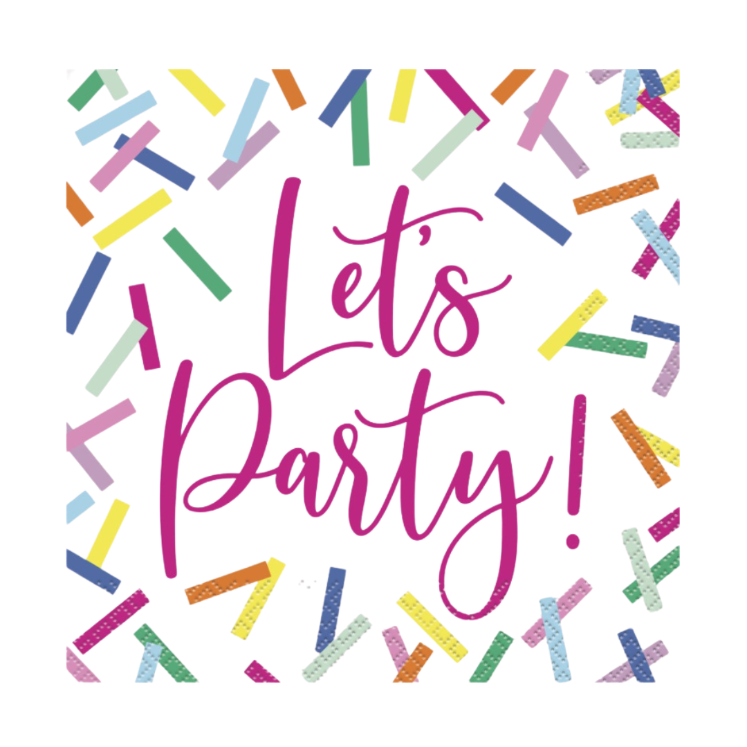 Pink Sprinkles "Let's Party" Luncheon Napkins 16ct