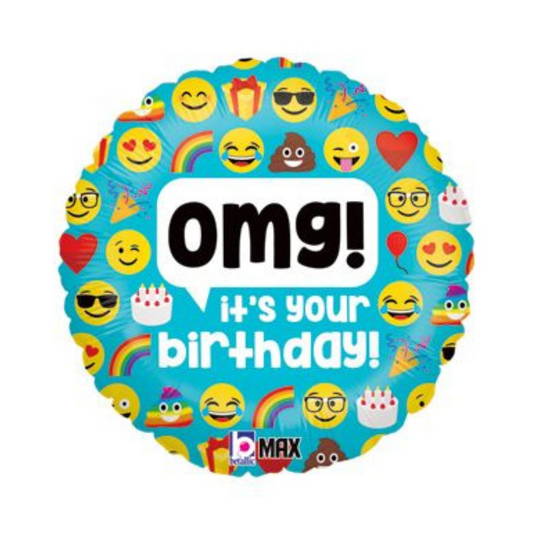 18" Emoji Birthday Balloon
