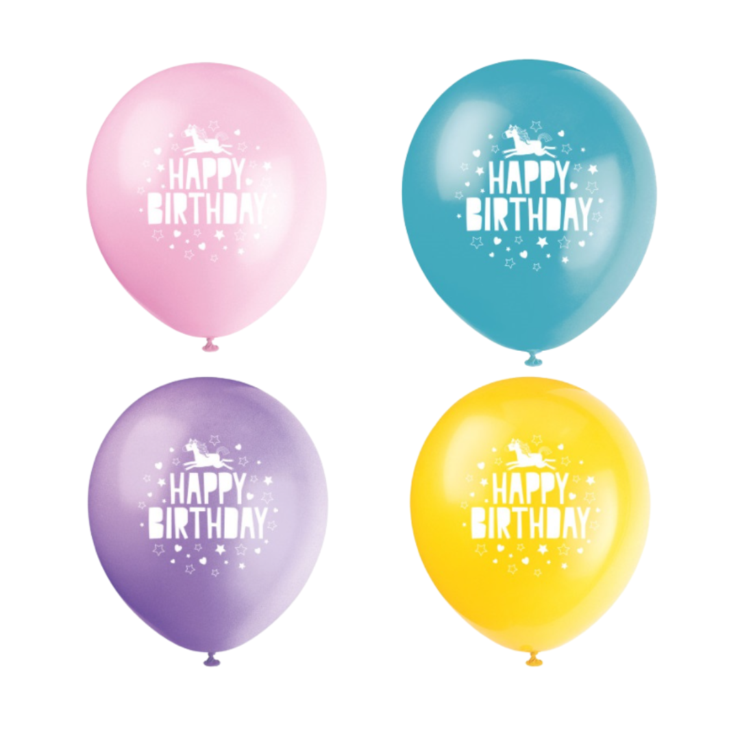 Unicorn 12" Latex Balloons 8ct