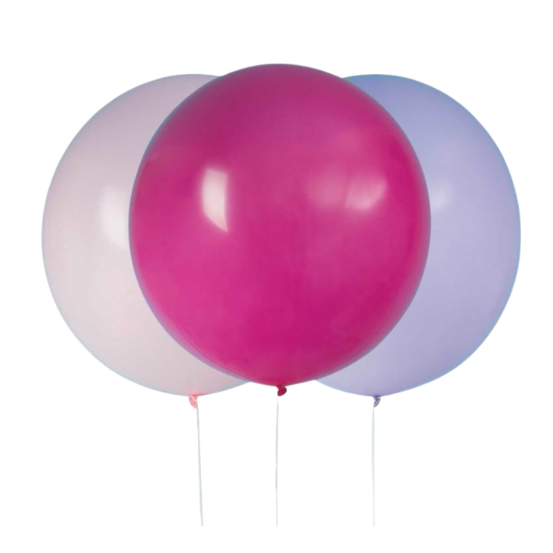 Pink & Purple Giant Latex Balloons 24" 3ct