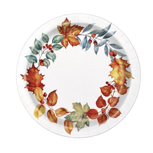 Fall Flair Thanksgiving Round 9" Dinner Plates 8ct