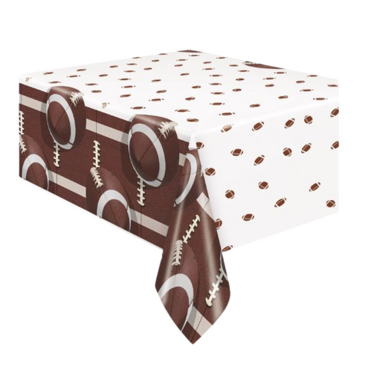 Football Party Rectangular Plastic Table Cover 54" x 84"