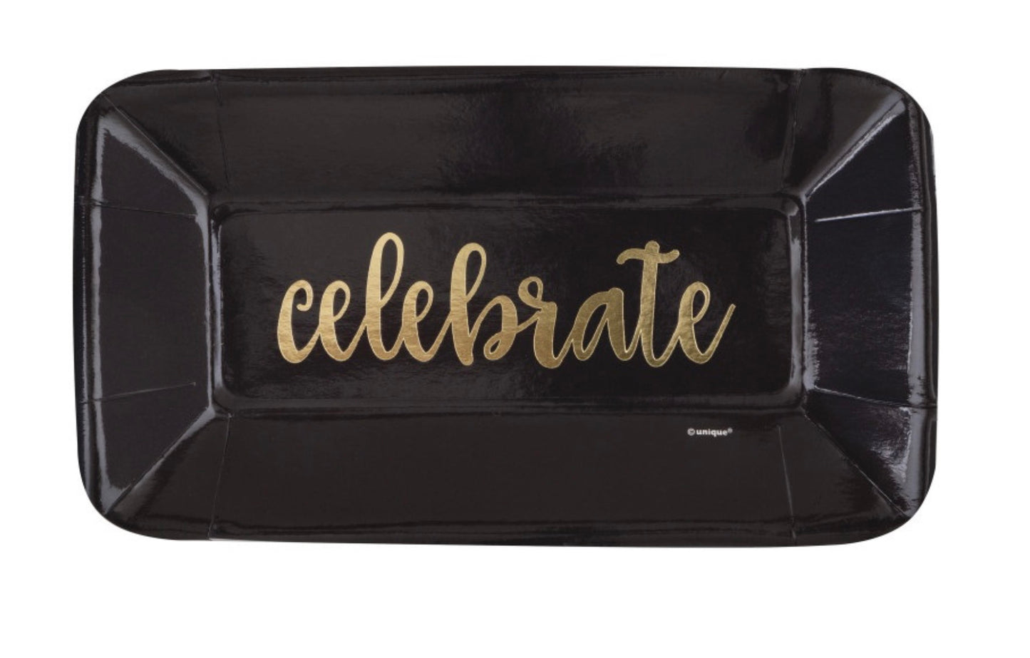 Celebrate 9"x 5" Rectangular Appetizer Plates  8ct - Foil Stamping